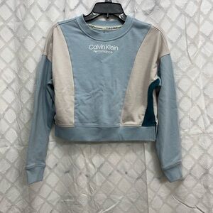 Calvin Klein Performance Women's Blue and Cream Sweatshirt